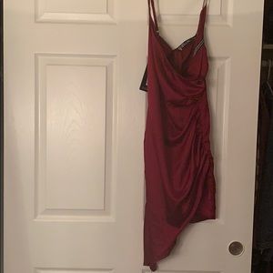 Red silk dress